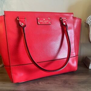 ✨ Kate Spade Red Leather Tote Bag ✨